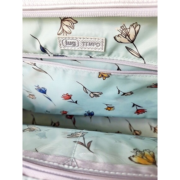 Lug Tempo Tote Vegan Leather Metallic Silver Ice Pop Multicolor Stitching RFID - Picture 15 of 16